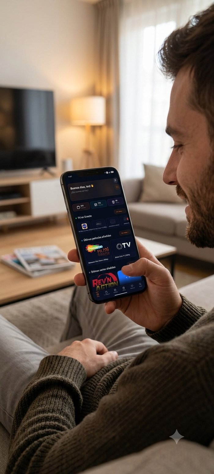 KiraTV en un móvil Android, mostrando el catálogo